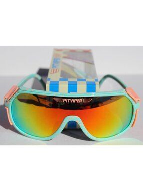 PIT VIPER The Peaches and Green Grand Prix Sunglasses Green/Orange NEW